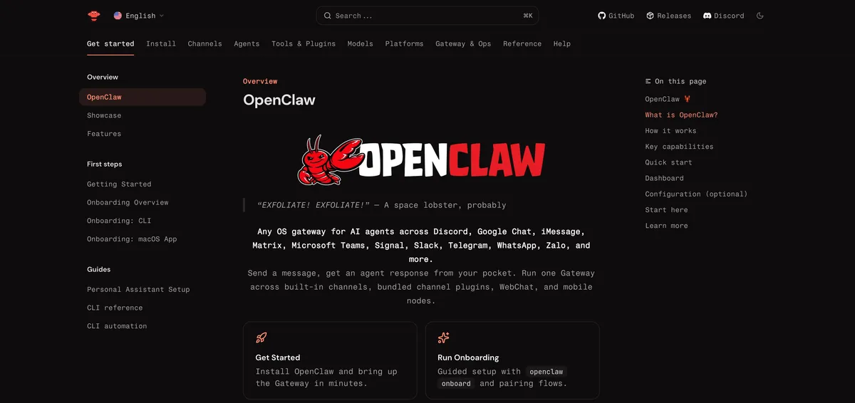 OpenClaw documentation — architecture and features
