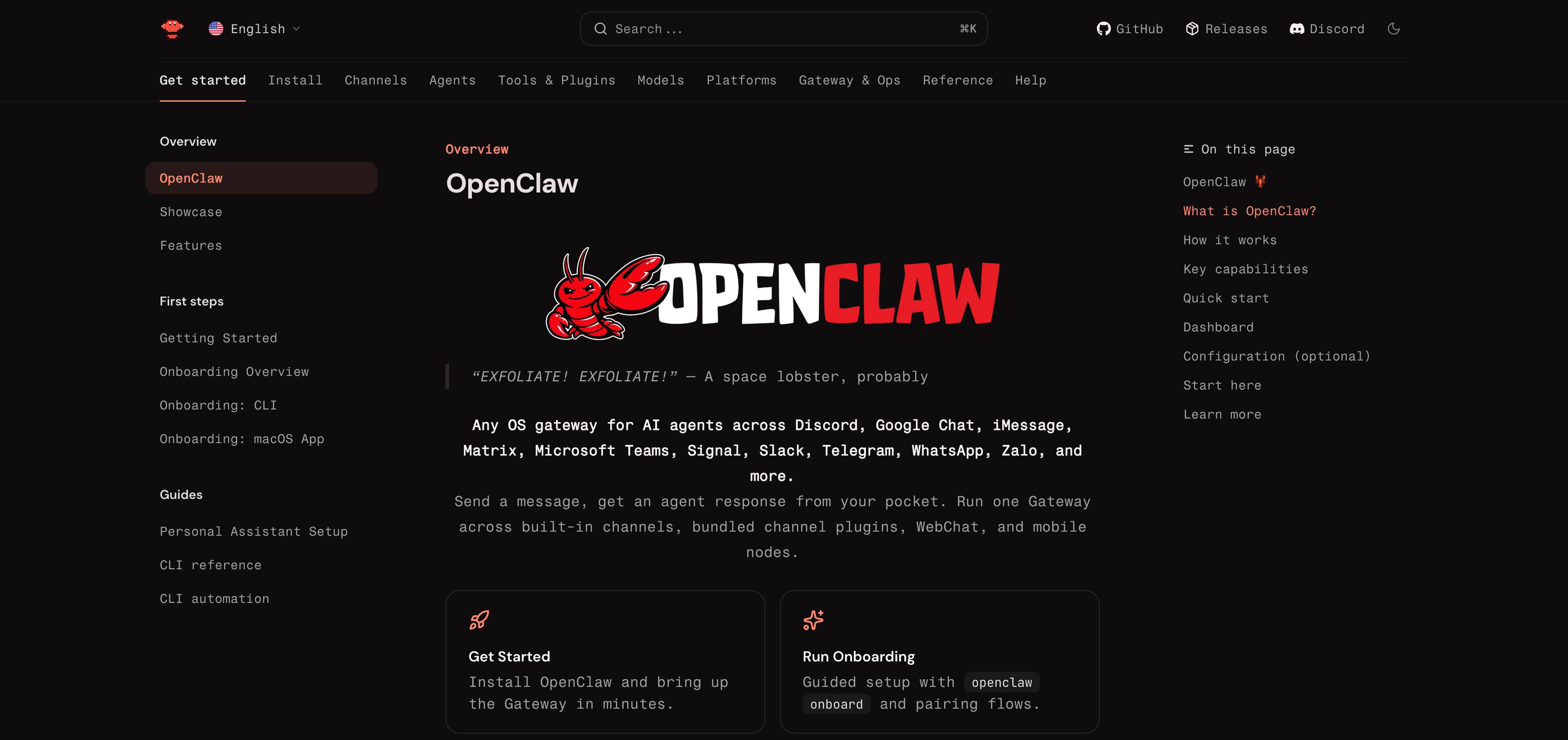 OpenClaw documentation — architecture and features